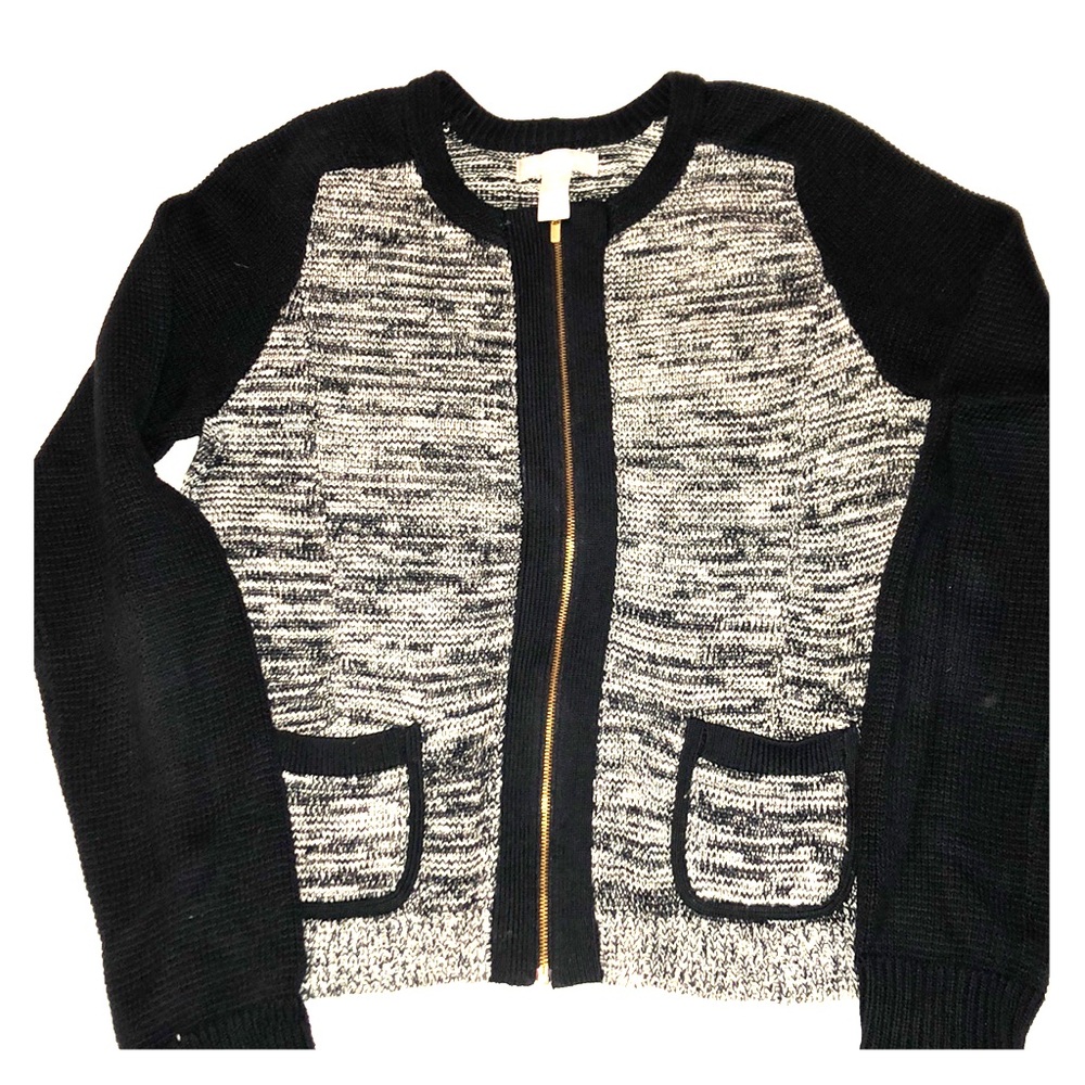 Two Tone Zipper Cardigan. Medium. NWOT